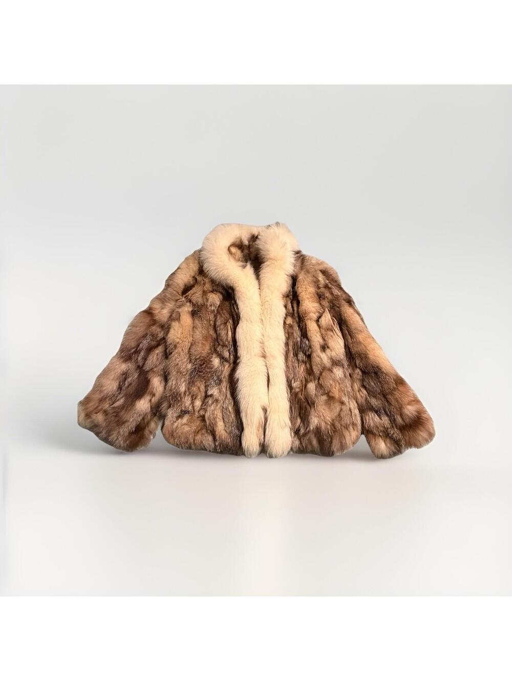 Authentic Fox Coyote Fur Coat Made In Greece Women’s Full Fur Jacket Vintage
